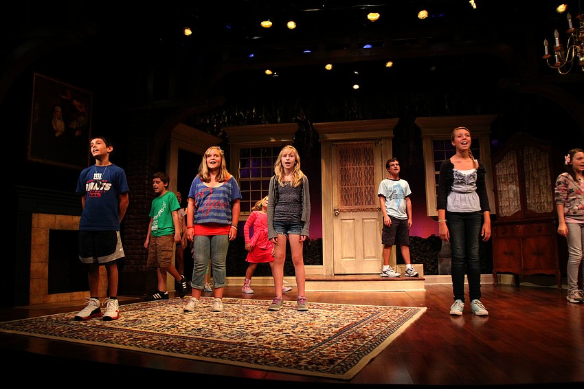 The cast sings â€œAlone in the Universeâ€, the final act of the show, during dress rehearsal Thursday, Aug. 18 at Florida Studio Theatre.