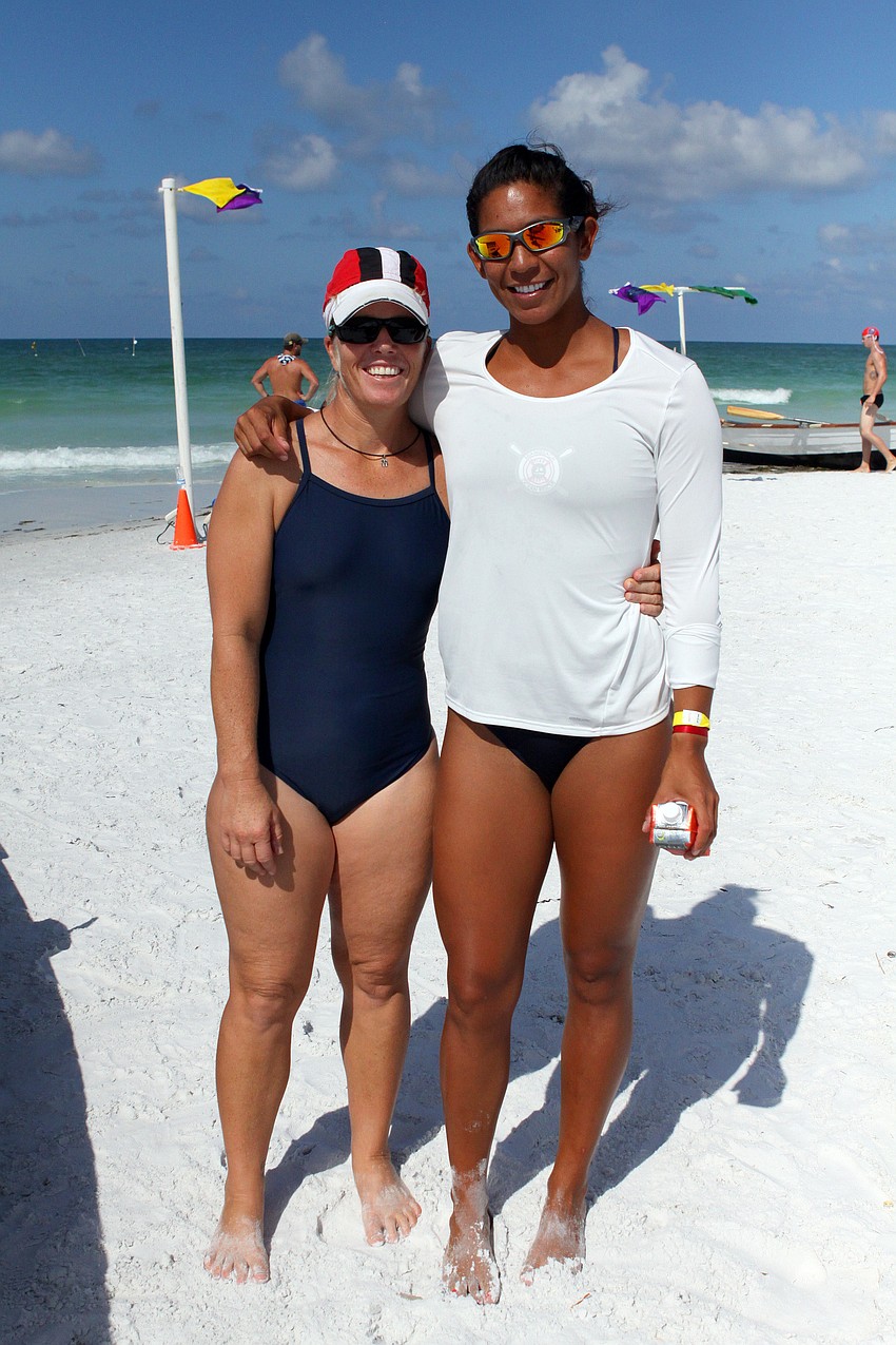 Sherry Griffith, of Boca Raton, and Mabel Fernandez, of Miami Beach, pose together Thursday, July 14 during the 2011 James 