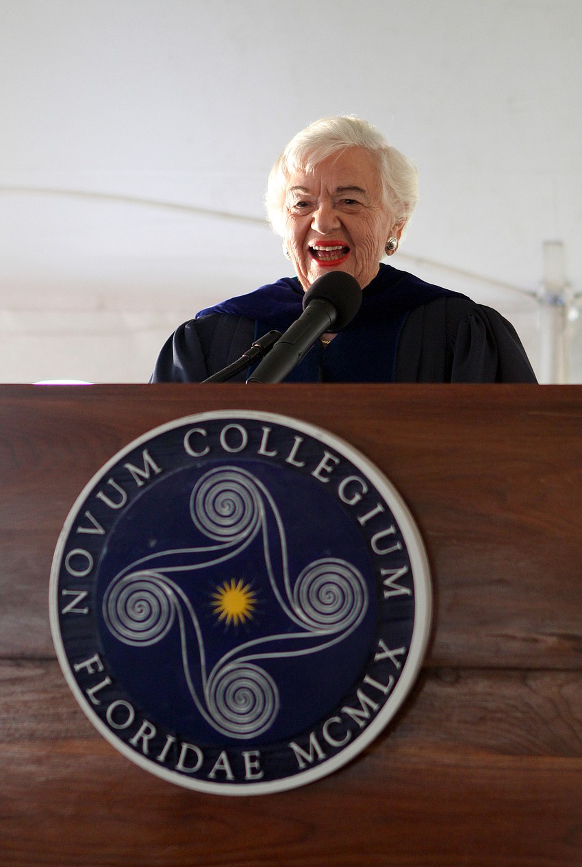 Dr. Helen N. Fagin gave the commencement address to New College's Class of 2011 Friday, May 20 at College Hall Bay Front.