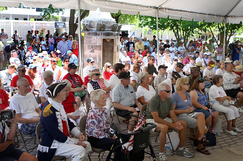 A large crowd gathered in J.D. Hamel Park Monday, May 30 for the Honoring Our Fallen Heroes Memorial Day ceremony that took place following the parade.