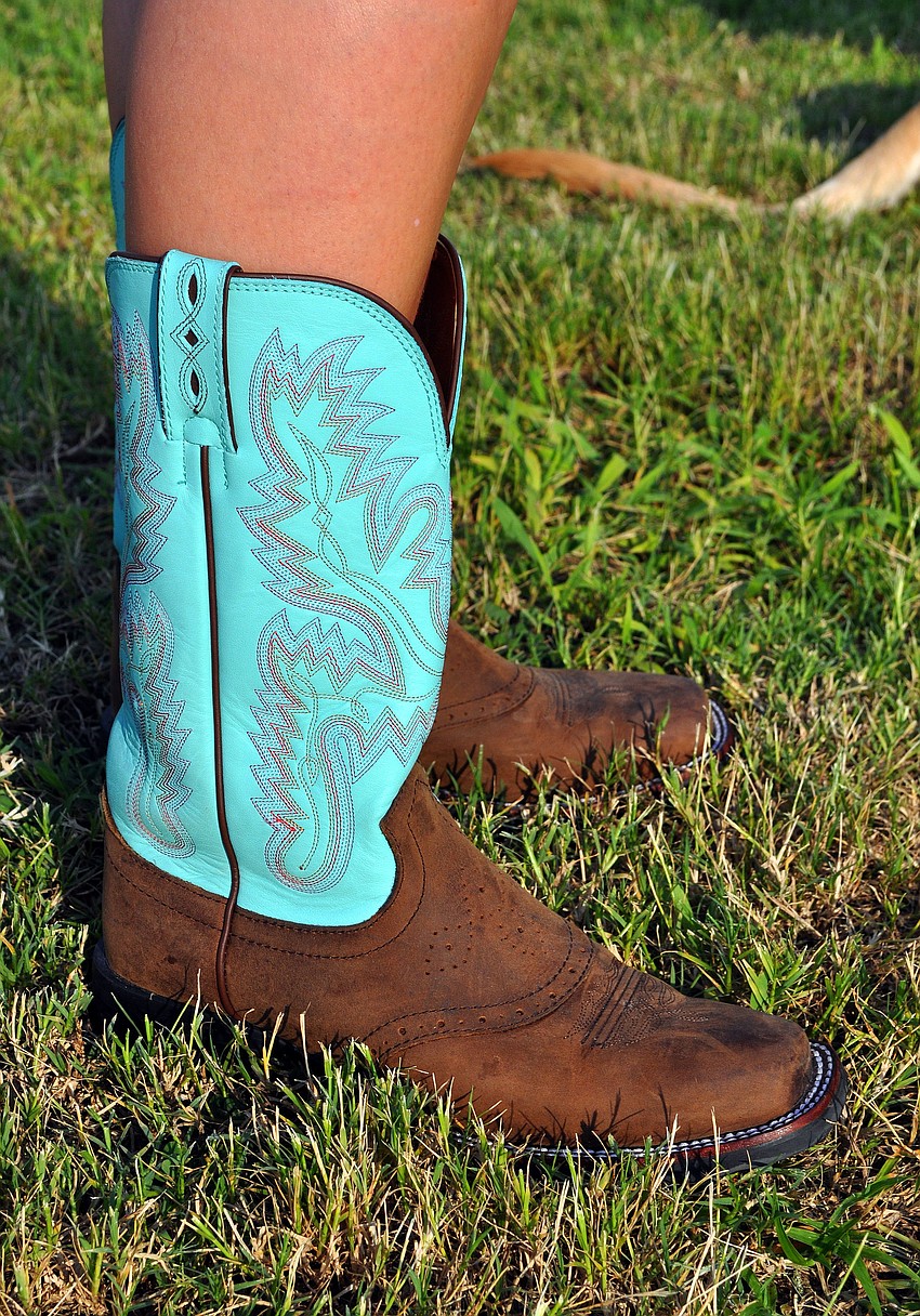 Allie Tomasso wore some fabulous turquoise boots to Friday Fest.