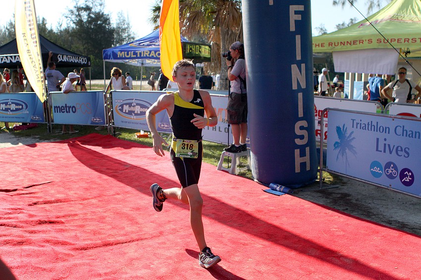 Mitch Irwin, 13, was one of the youngest competitors in the triathlon.