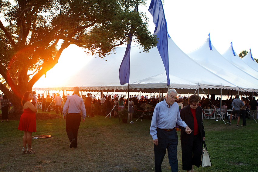 The sun set over the bay during New College's 2011 Commencement ceremony Friday, May 20 at College Hall Bay Front.
