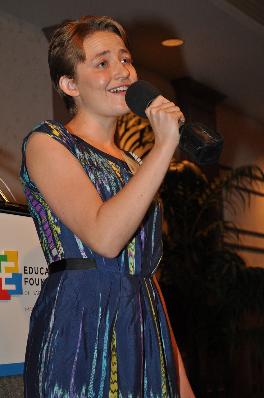 Kaitlyn Terpstra, Pine View High School, sang â€œSomewhere Over the Rainbow.â€