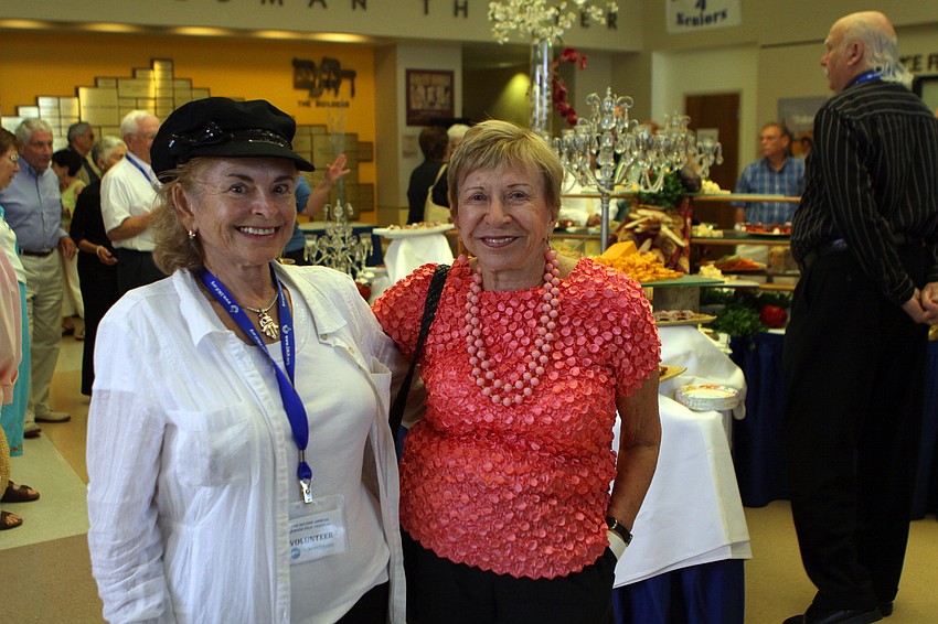 Sally Mazer and Sonia Pressman Fuentes pose together on Sunday, March 27 during the opening reception for the second annual Jewish Film Festival. Mazer left Germany in 1939 and Fuentes left in 1933.