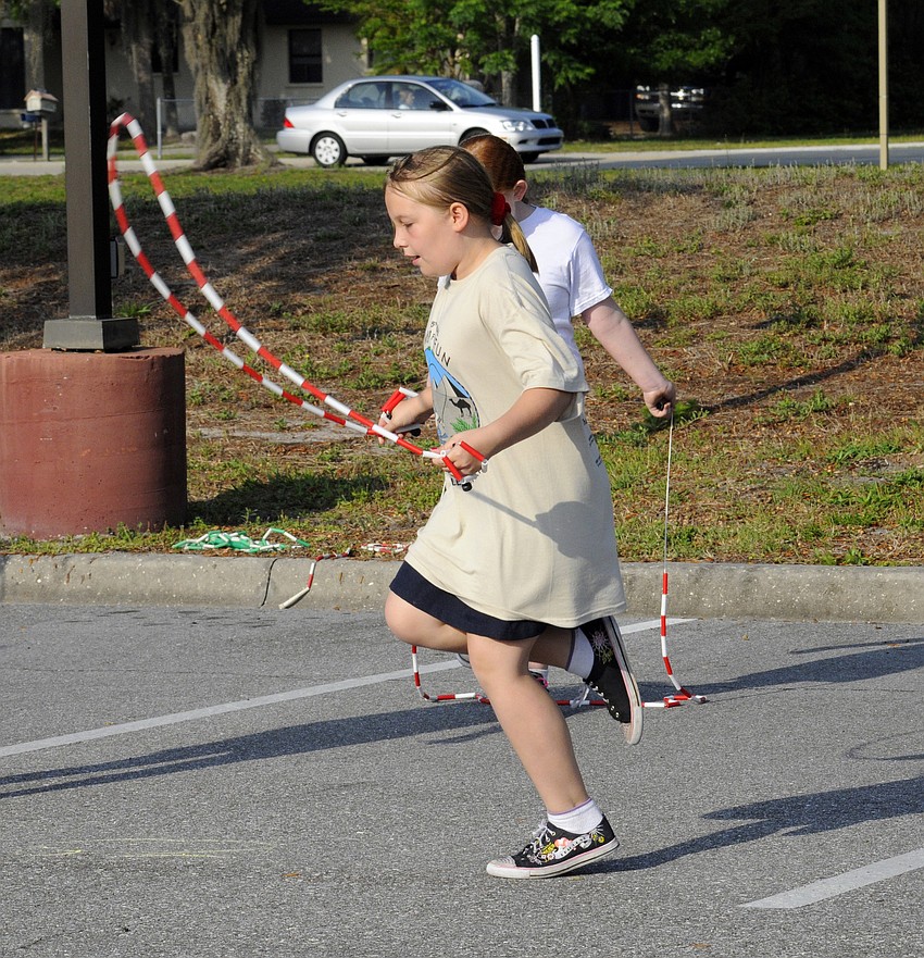 Kaitlin Wilkinson, 11, practiced jump roping a lot at home.