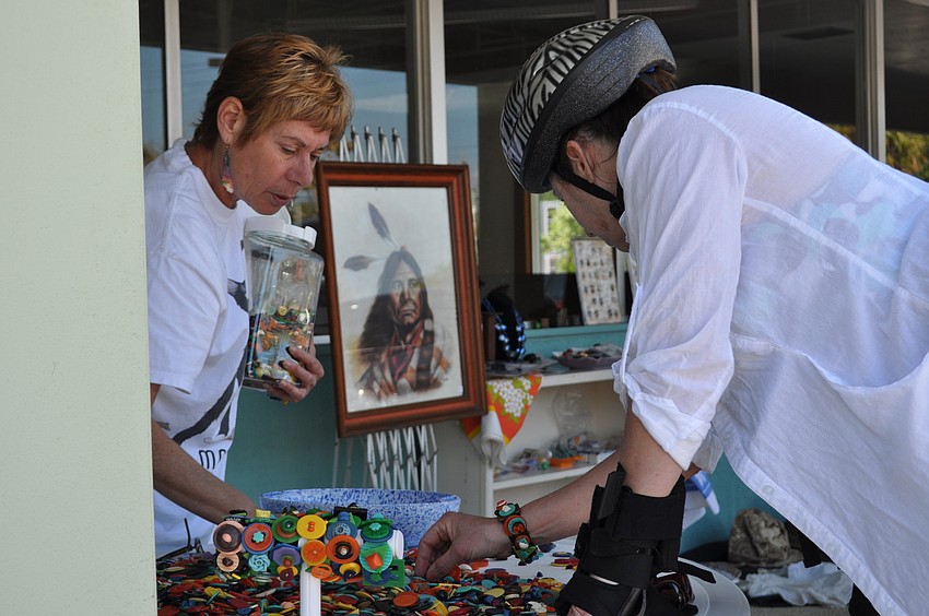 Caseins made in the 1940's are checked out by Jerri Berman and Meg Miller.