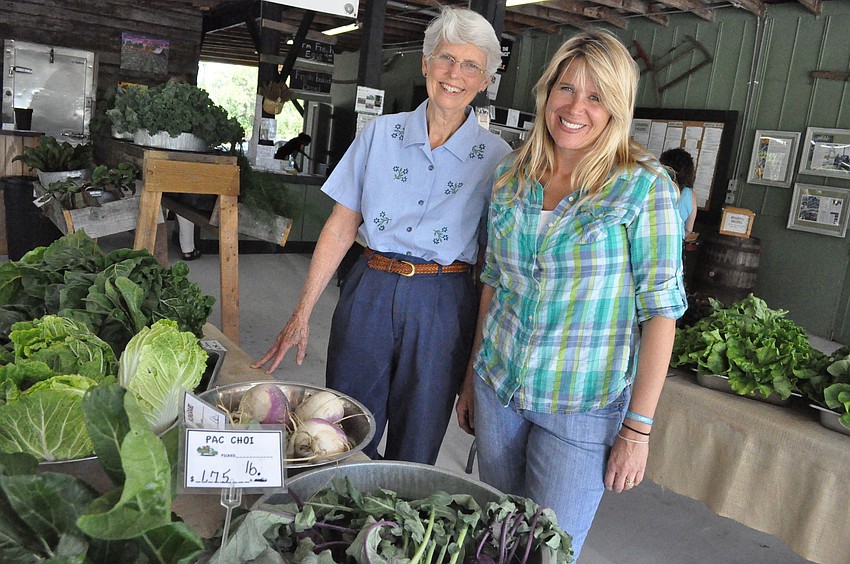 Susan King and her daughter-in-law Shelby King, partners in the farm with their husbands, interact with guests on a daily basis.