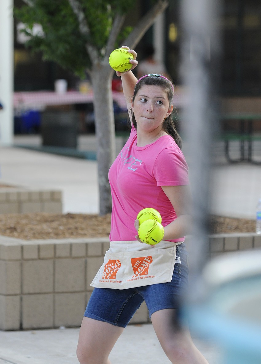 Bailee French couldn't wait to try her hand at the dunk tank.