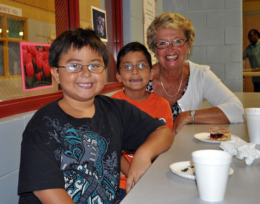 Six-year-old Kristofer Nieto and his older brother Ben, 9, brought their grandmother Cookie Wilkinson to the event.