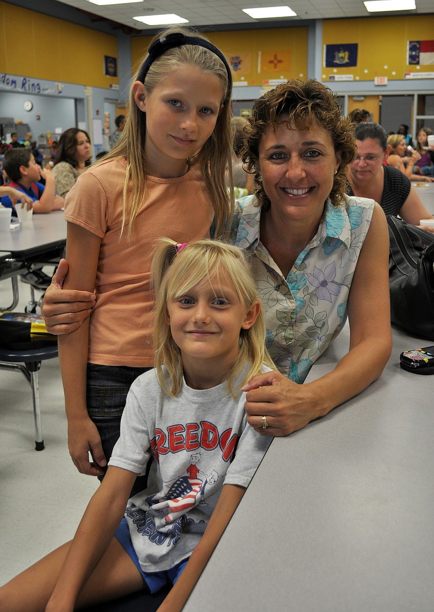 Seven-year-old Grace Hunsberger spent the morning with her mom Holly and sister Hannah, 9.
