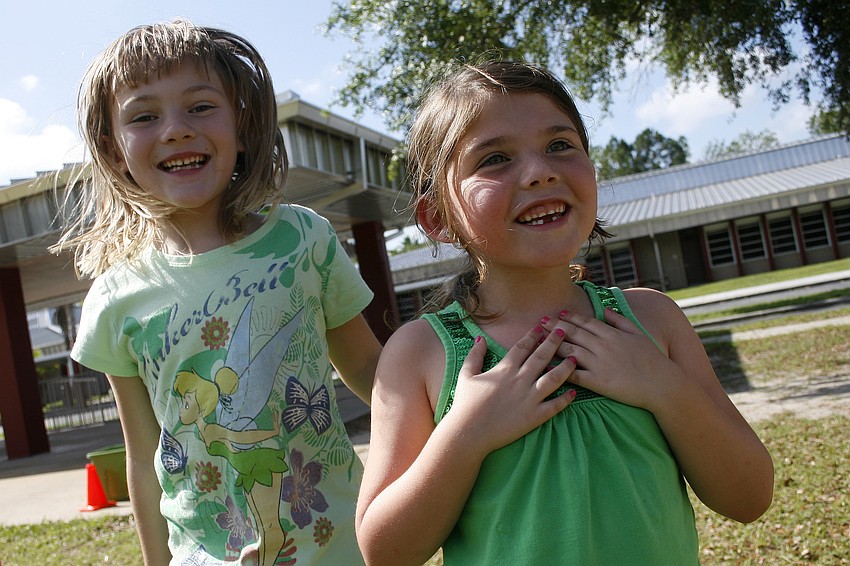 Layla Cook and Bella Schwartz had a blast at this year's Field Day.