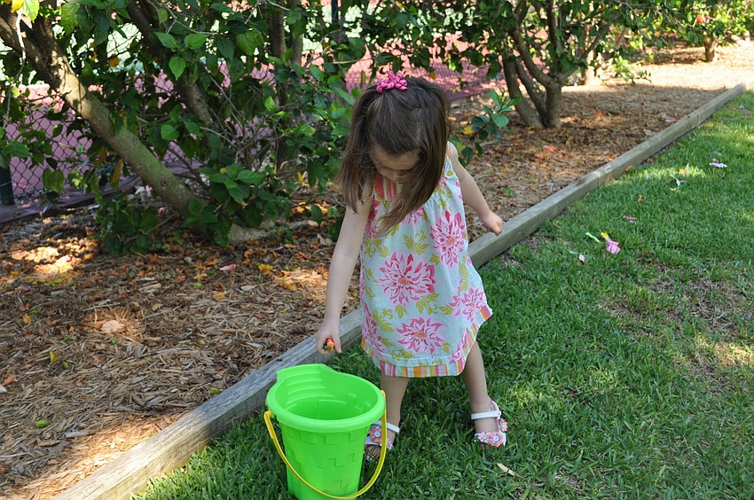 Michaela Burm adds to her candy collection.