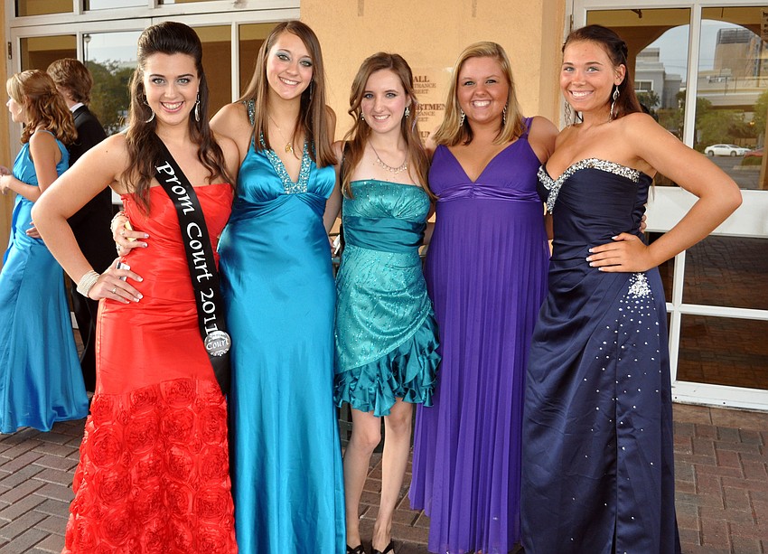 Karla Gamboa, Kenzie Basilone, Marina Mercier, Lacey Moore and Amber Williams couldn't wait for Prom to get underway.