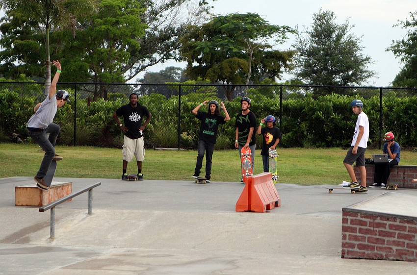 People enjoy skating around and doing tricks Saturday, May 14 during the Golden Era Tour event at Payne Park's skate park.