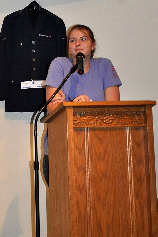 Kaitlin Morrell speaks during the event.