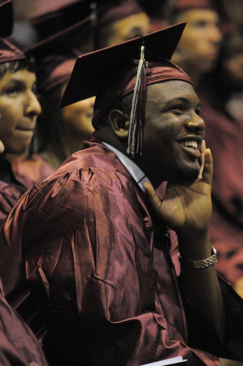 Javar Baity enjoyed watching the Senior Year in Review video.