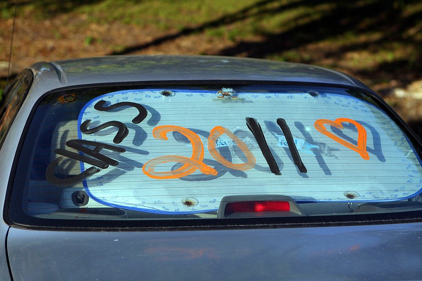 One of the many decorated cars that was parked in the parking lot Friday, June 3 during Sarasota High School's graduation at Cleland Stadium.