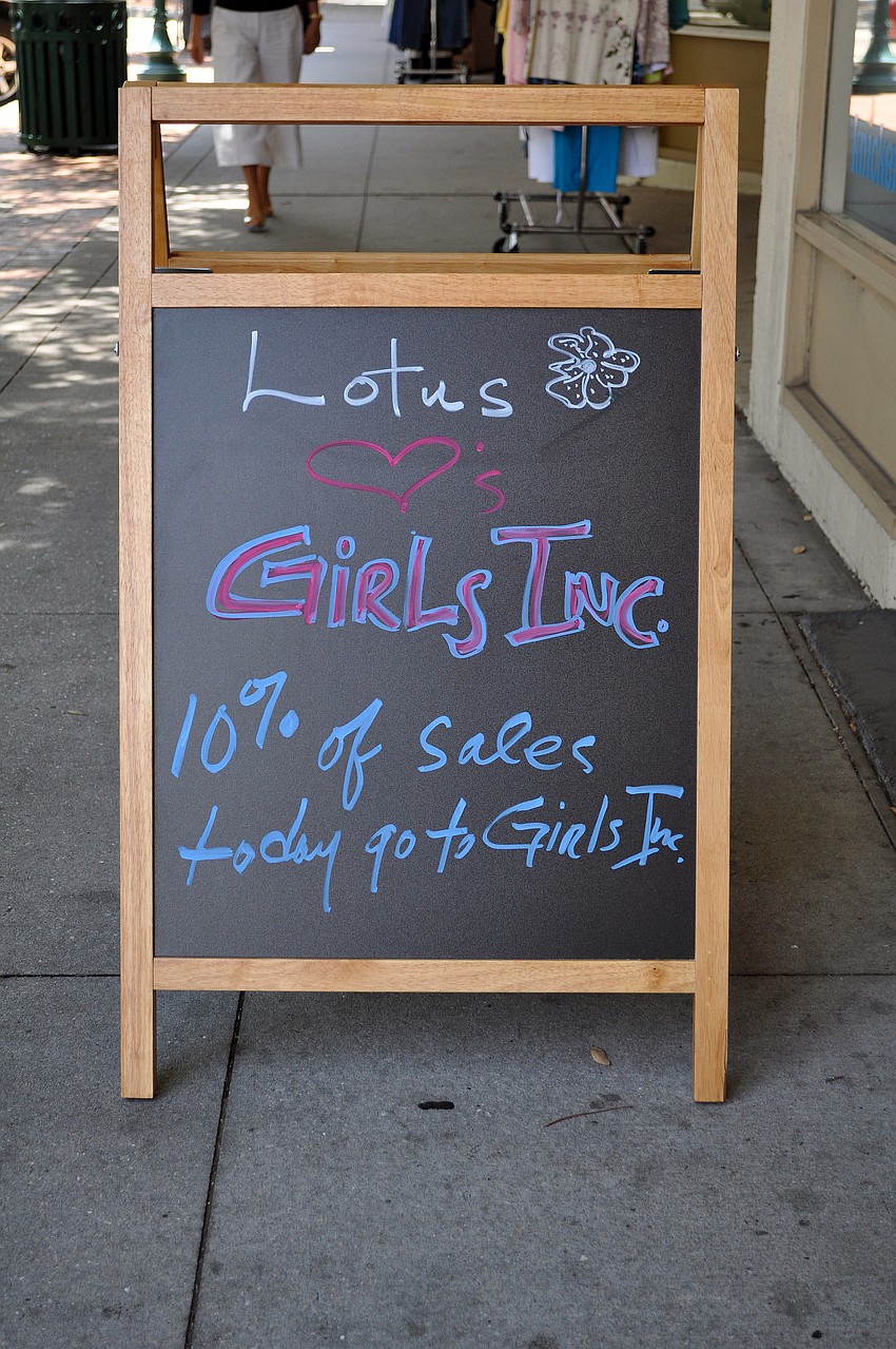 Lotus, as well as the four other stores, gave 10% of their sales to Girls Inc. Saturday, June 25.