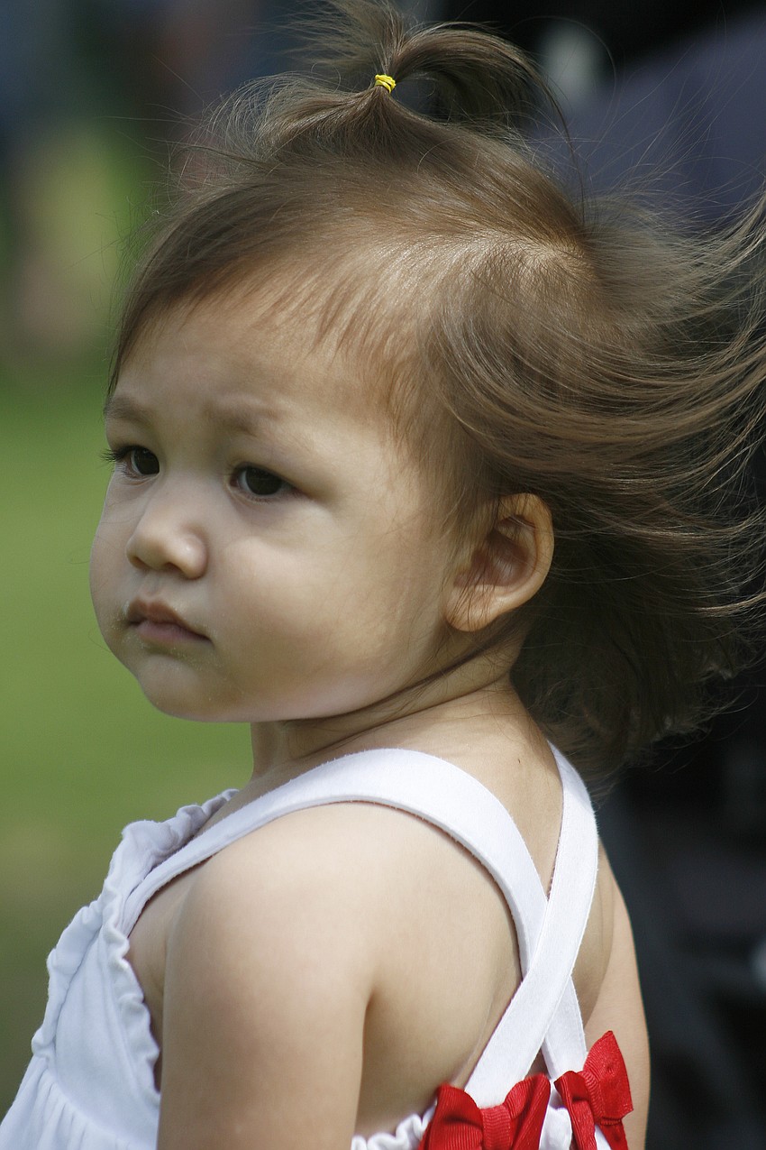 Student Aria Eng couldn't wait for the parade to begin.