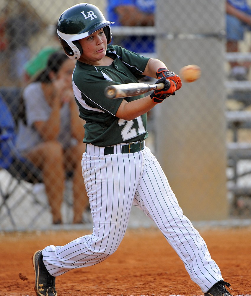 Chase Jackson hit a single for Lakewood Ranch Little League.