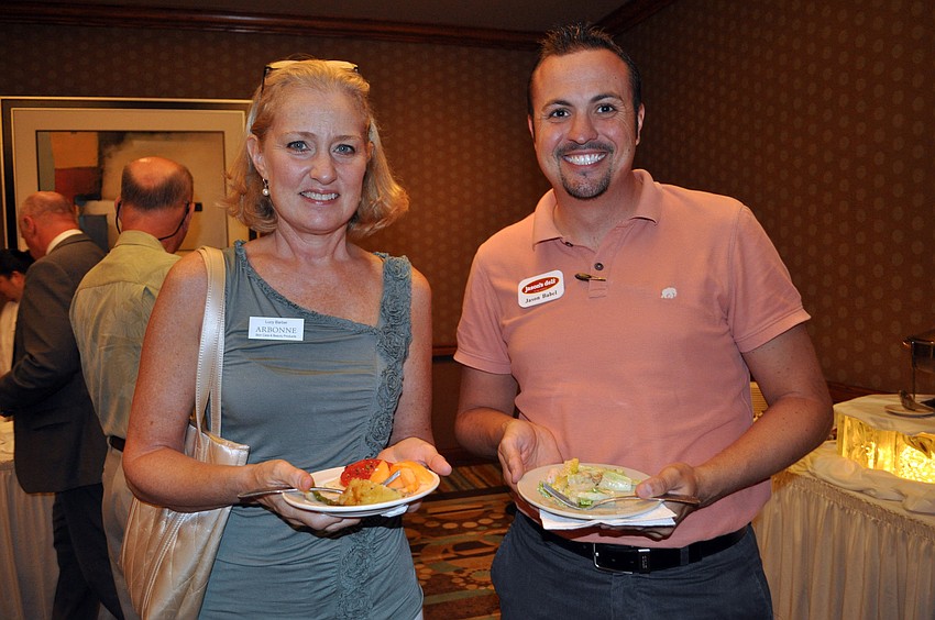 Lucy Barber of Arbonne and Jason Babel of Jasonâ€™s Deli often attend the networking socials.