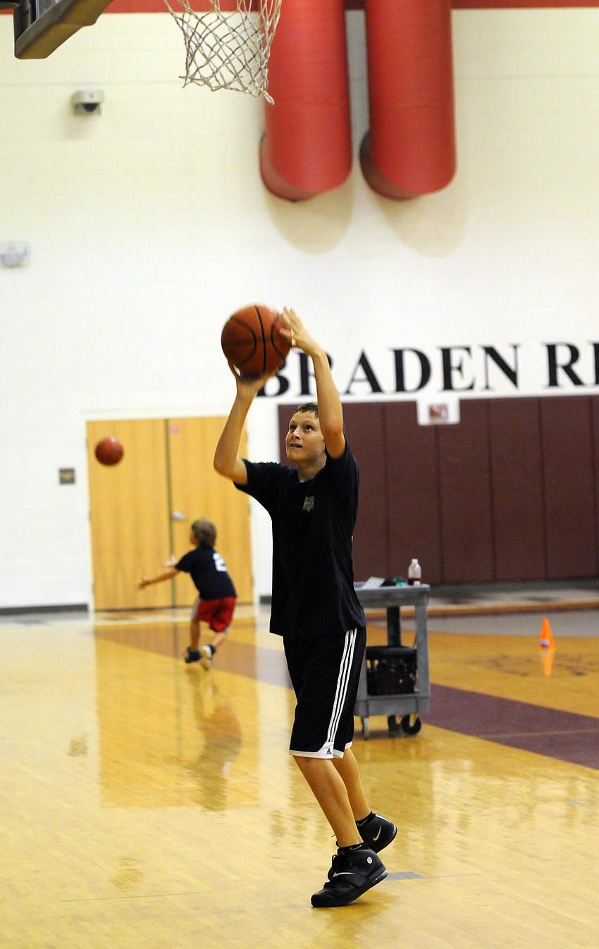 Thirteen-year-old Tyler Dyson was one of the leading scorers in the Hot Shot challenge.