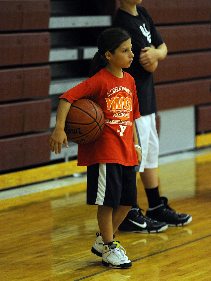 Eleven-year-old Sarah Fazio worked on ball handling skills in between games.