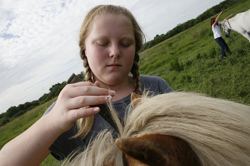 Zoe Ganley, 12, loves to ride horses.