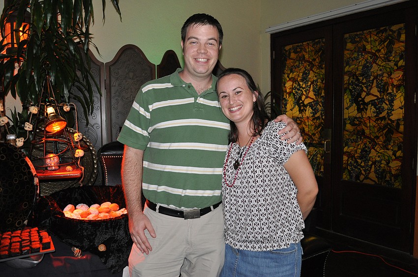 Stevie Krumm, pictured with her husband Alex, helped decorate for the event.