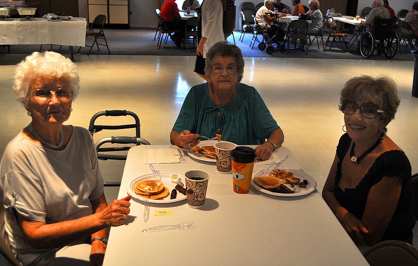 Beverly Angello joined Mary Christaldi and Annamarie Christaldiâ€™s table at the pancake breakfast put on by the Knights of Columbus Sunday, July 17 at St. Michael the Archangel Catholic Church.
