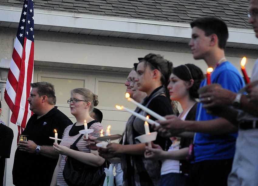 Family, friends and the community came to show their support for the family of U.S. Army Spc. 4 Patrick Lay II during a candlelight vigil Aug. 15.