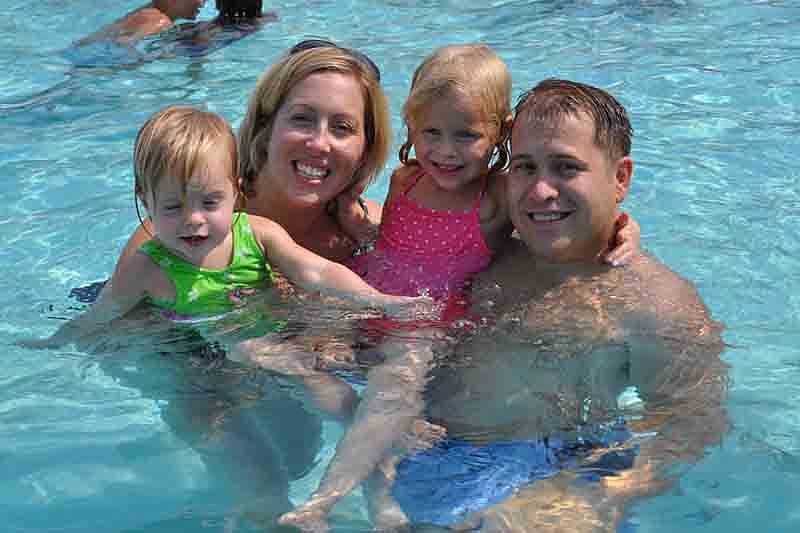 The Hommez family enjoyed swimming. Pictured are Charlotte, Keri, Sydney and Nick.
