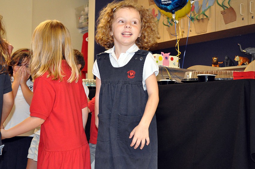 Five-year-old Ariel Downey thoroughly enjoyed the celebration.