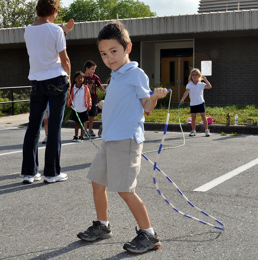 Jake Taylor, 6, couldn't wait to start jump roping.