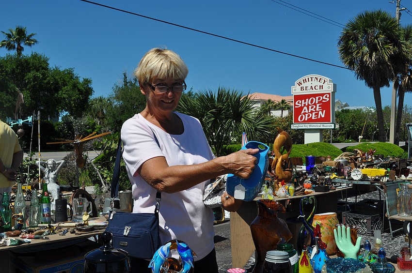 A pitcher of blue Fiesta is Hille Wingrove's find.