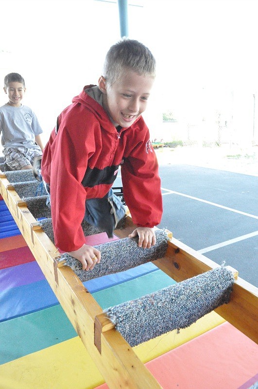 Eight-year-old Wesley Brown wasn't afraid of the ladder challenge.