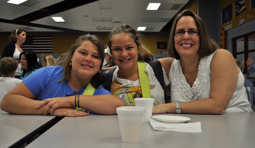 Fifth-grader Cassidy Flood caught up with fellow fifth-grader Haley Beyerlein and her mom Kelly Beyerlein.