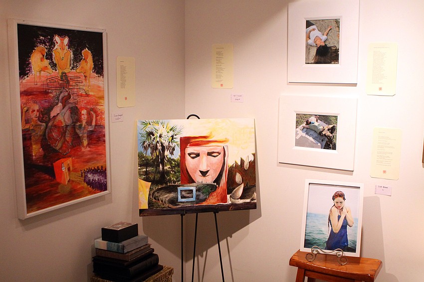 Art created and inspired by Alexis Orgera's poems were on display and for sale at the book launch party Saturday, May 14 at Red Panty Press Studio.