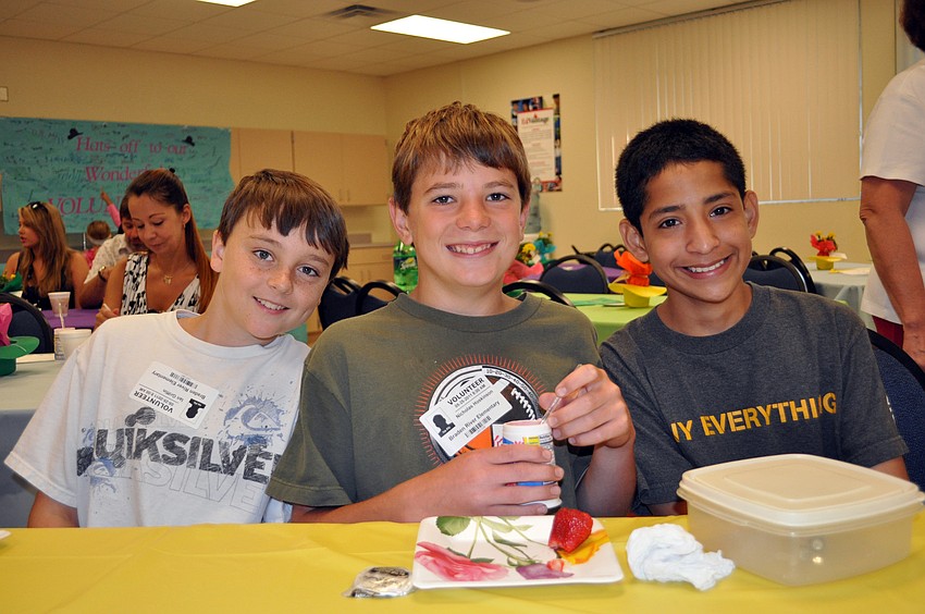 Braden River Middle School sixth-graders Ian Griffin, Nick Hoskinson and Jullian Warner all volunteer their time.