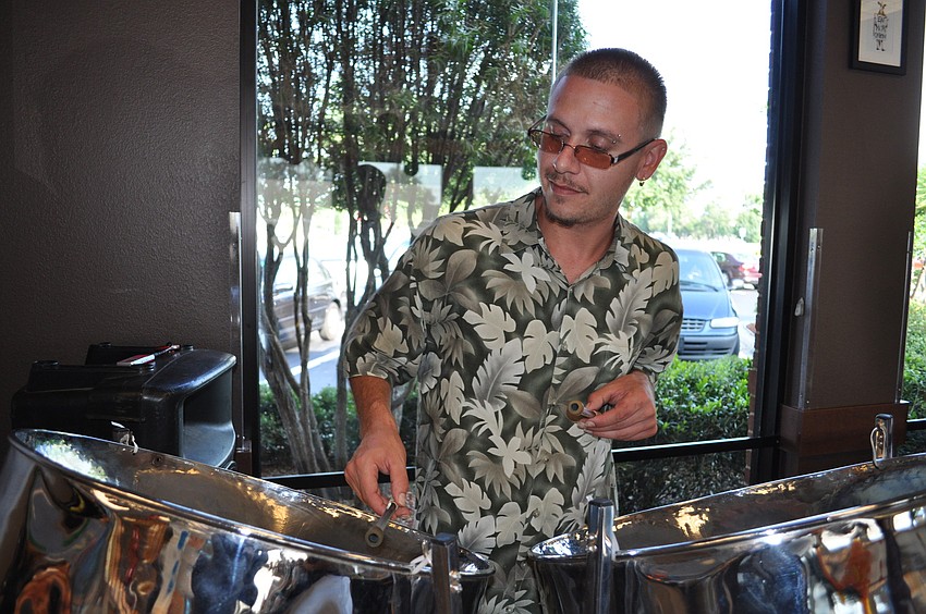 Musician Jesse Culler played the steel pans.