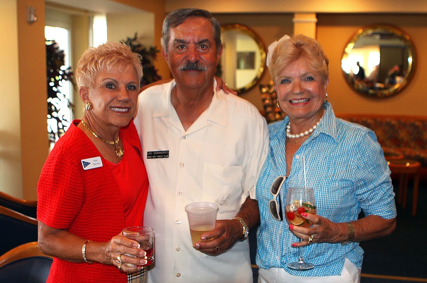 Jean Zakovec, Lou Sanandres and Steele were red, white and blue Saturday, May 28 at Bird Key Yacht Club's Memorial Day party.
