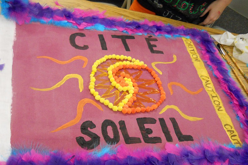 Making tribal flags were part of the weekend's festivities.