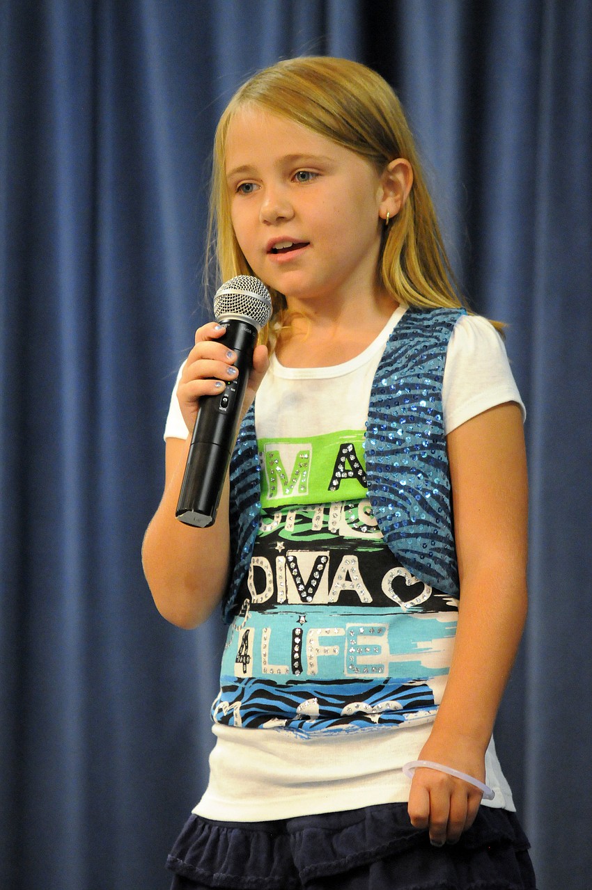 Second-grader Gracie Kreis knew all of the words to Firework by Katy Perry.