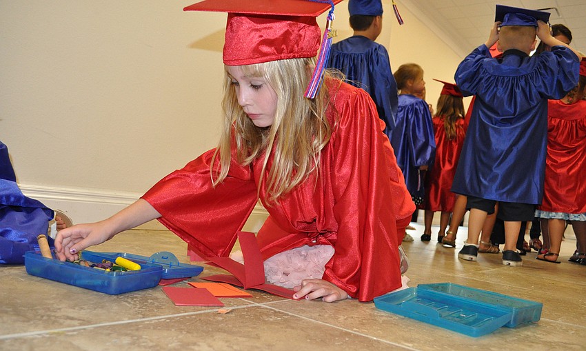 Anna Nowinski worked on a special art project before receiving her diploma.