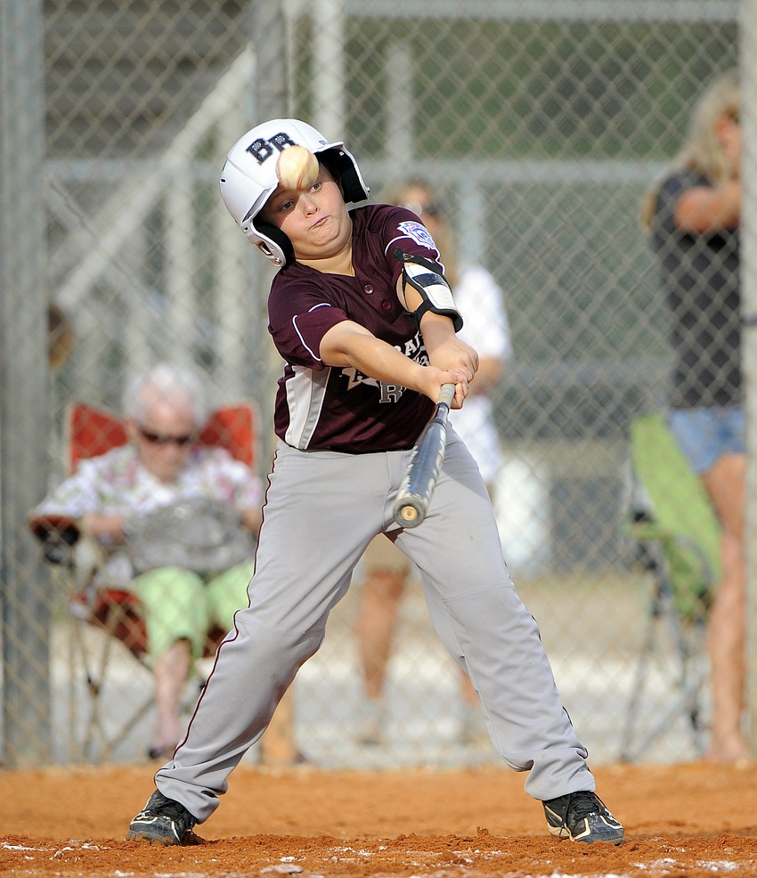 Pitcher Jason Hauck looks to make contact during Braden Riverâ€™s game against Manatee Central June 29.