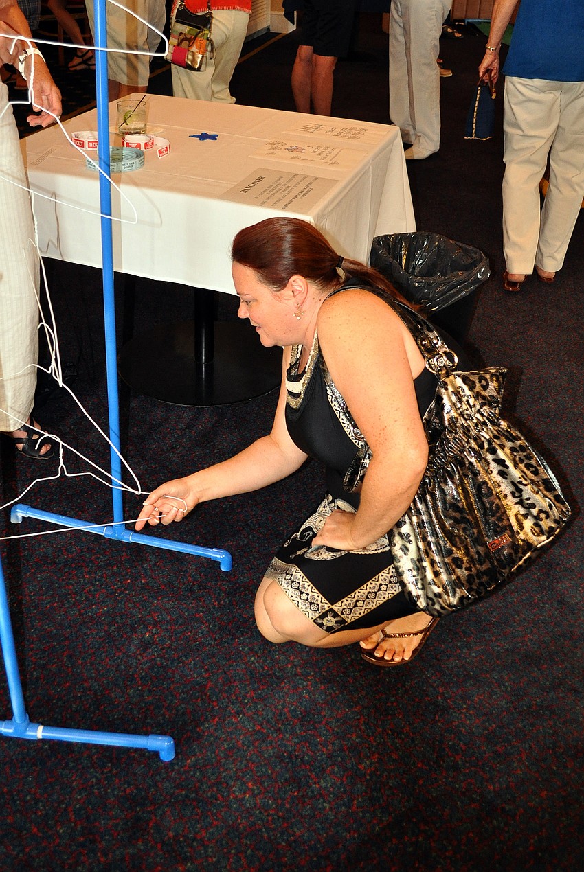 Becky Hershberger plays a game called 