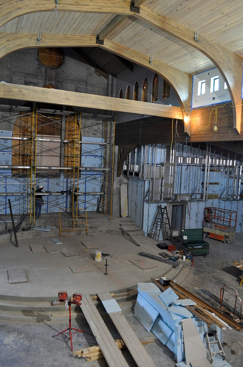 Construction workers for Mark Dooley continue to work on building Longboat Keyâ€™s newest church, Christ Church, Wednesday, June 23 along Gulf of Mexico Drive on Longboat Key. The church is due to open in August or September of 2011.