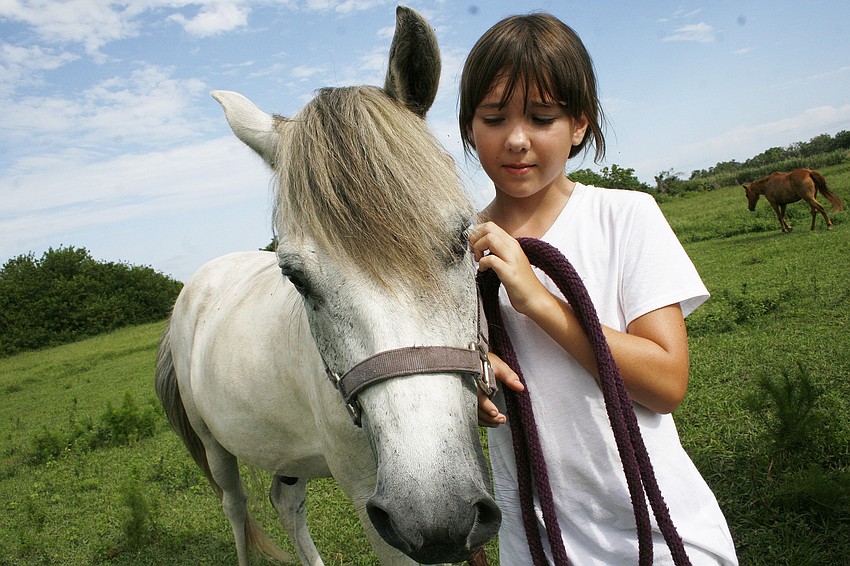 Sophia Swainson, 9, chose this pony to ride.