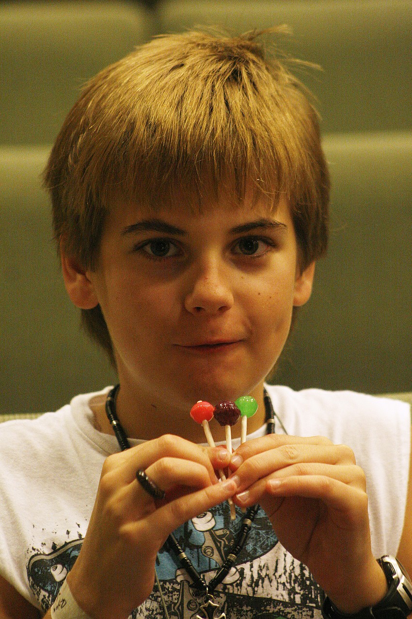 Ryan Vickery made a new candy flavor by eating three lollipops at the same time.